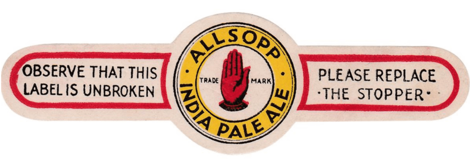 Allsopp's India Pale Ale Barrel Label
